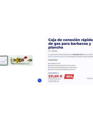 Kit de conexión de Gas para Barbaco y Plancha...