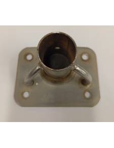 Tintero candelero acero inoxidable base rectangular tubo 25 mm.