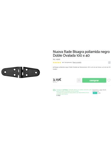 Hinge type E Black Polyamide