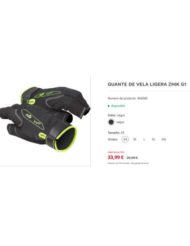zick glove sail g1 size M