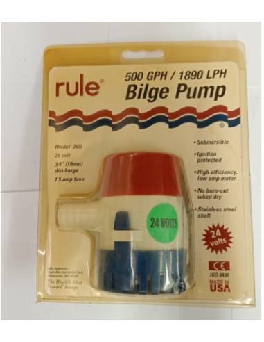 Article pompe achique 24V 500GPH