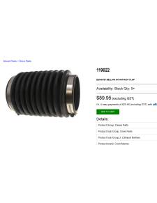 Crom Marine 119022 Escape Bellow Kit sans Volvo Trail
