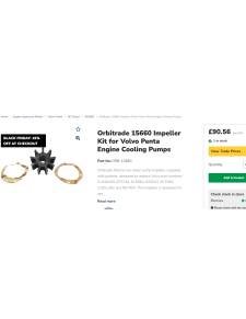 Orbitrade 15660 Driver Kit pump volvo Penta engine cooling