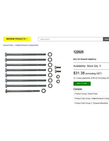 Crom marine 122025 Kit screws escape collector