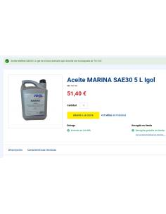 Igol Aceite MARINA SAE30 5 Lts 2