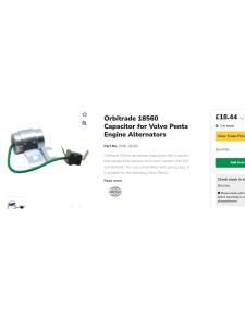 Condensatore Orbitrade 18560 per alternatori motore Volvo Penta
