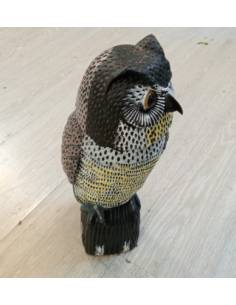 Espantapájaros Falso Realista de Búho con Cabeza... 2