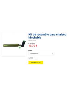 Kit de recambio para chaleco hinchable 2