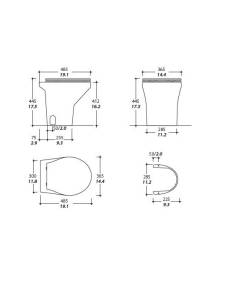 Tecma Tapa Repuesto Toilet  T-781TBFR Compass with... 2