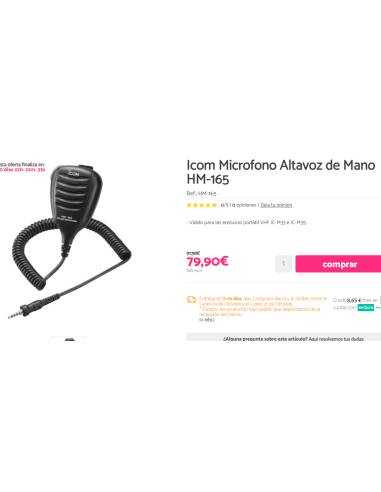 ICOM altoparlante micro HM-165