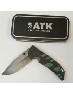 Coltello a serramanico aTK tattica metallica-ABS verde in...