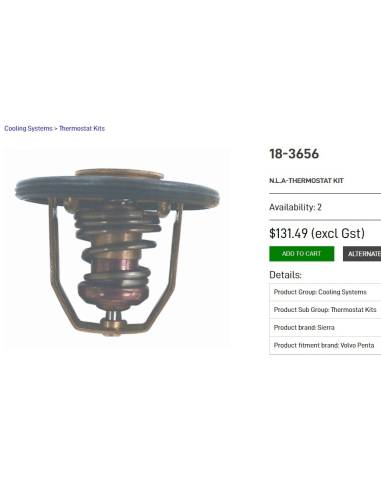 Termostato kit 18-3656 para VOLVO...