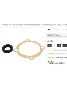 Orbitrade 22072 Kit de joints et bagues d'étanchéité pour pompes à eau moteur Volvo