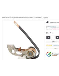 Orbitrade 18304 Contact breaker points for Volvo Penta...