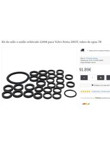 Kit de sello o anillo orbitrade 22008 para Volvo 2003T, tubos de agua TB