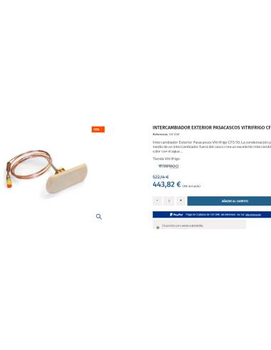 Intercambiador Exterior Pasacascos Vitrifrigo