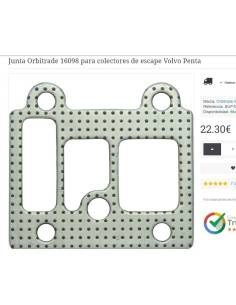 Junta Orbitrade 16098 para colectores de escape Volvo Penta