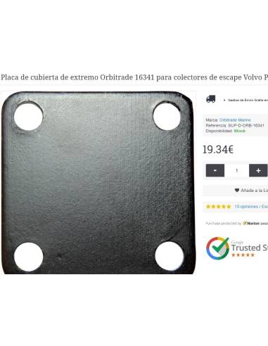 Orbitrade 16341 Plaque de recouvrement...