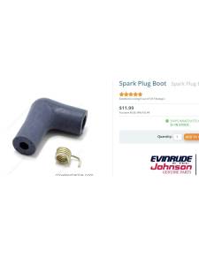 Capuchon de bougie EVINRUDE/JOHNSON 0580339