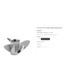 Yamaha helice inoxidable 3 palas  15-3/4 X 15-T Hélice salwater serie II