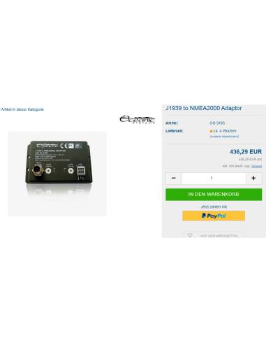 Offshore systems gangway J1939 to NMEA2000 Adapter