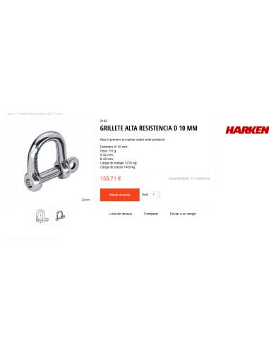 Harken Grillete Alta Resistencia D 10 mm