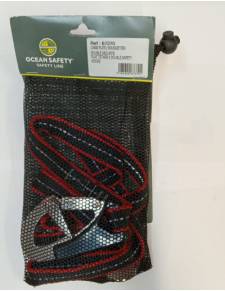 Ocean Safety linea de seguridad 2 mosquetones con seguro Largo 1500mm