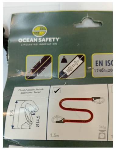Ocean Safety linea de seguridad 2 mosquetones...