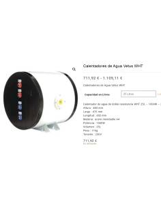 Vetus WHT Calentador de Agua 25lts 2