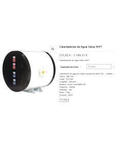 Vetus WHT Calentador de Agua 25lts 