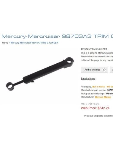 Wasserkolben Mercury-Mercruiser QUICKSILVER...