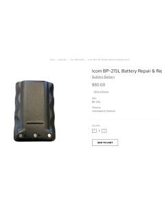 Icom BP215 Reparación y reemplazo de baterías 1600 mA M1 2