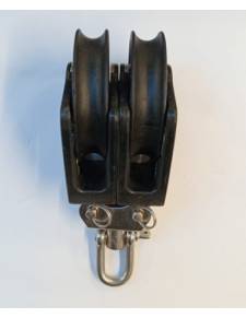 Lewmar Polea synchro T/72 doble negra arraigo horquilla