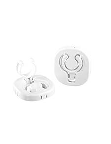 Nuova rade Juego clips soporte plastico, Plegable, Ø30mm, Blanco