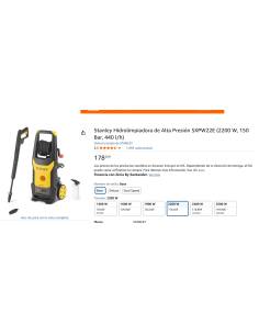 Stanley Hidrolimpiadora de Alta Presión SXPW22E (2200 W,... 2