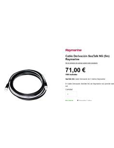 Raymarine Cable Derivación SeaTalk NG (5mts ) 2