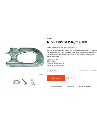 Tylaska Mosquetones J-Lock J20