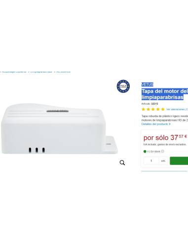 Vetus tapa de motor limpiaparabrisas