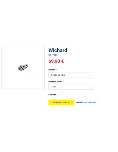Wichard polea simple para cable 7mm