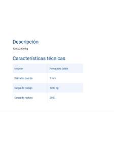 Wichard polea simple para cable 7mm
