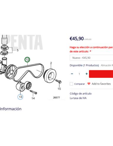 Volvo penta Correa de transmisión 21160912