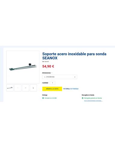 Soporte acero inoxidable para sonda SEANOX
