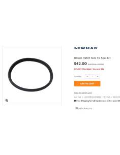 Hatch Gasket LEWMAR Ocean Hatch Size 40 Seal Kit
