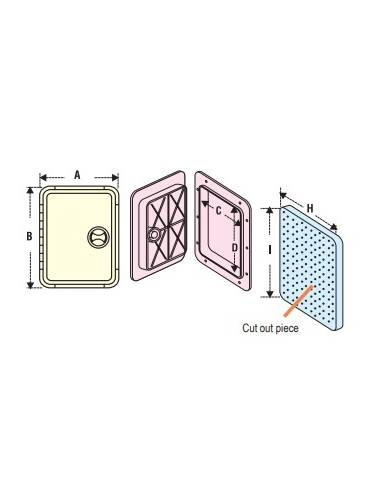 Industrial access hatch 276x376mm, gray