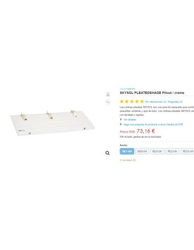 Cortina oceanair skysol pleatedshade