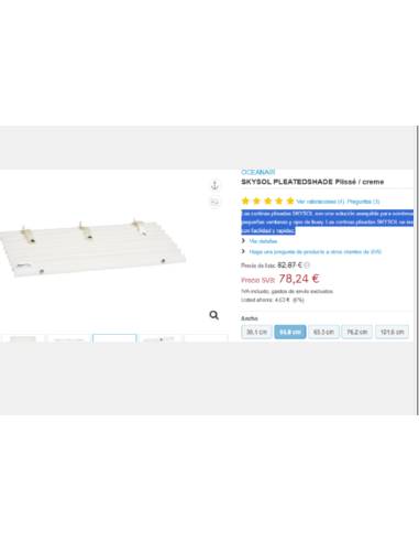 Rideau oceanair skysol pledshade 508x305mm