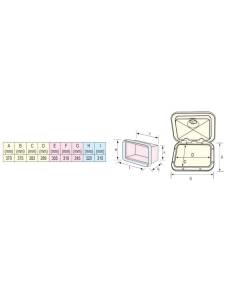 Registro top 370x375mm + cofre satinado blanco