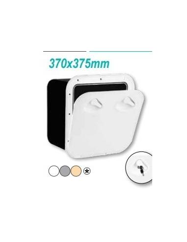 Registro top 370x375mm + cofre satinado blanco