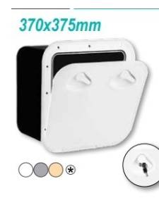 Registro top 370x375mm + cofre satinado blanco