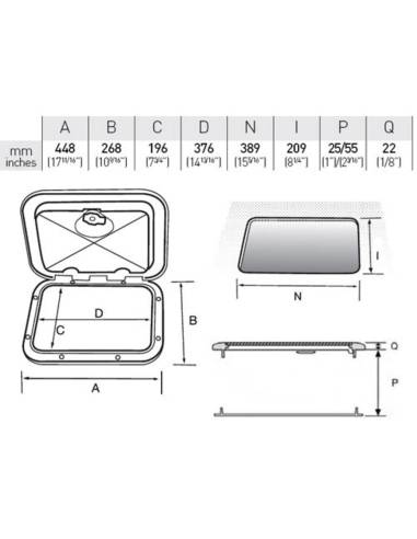 Portillo 268x448mm 1 cierre 1 bisagra outlet